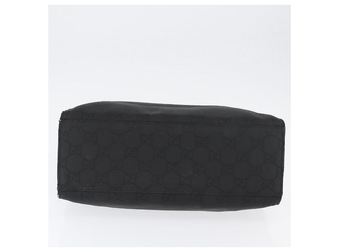 Bamboo GUCCI GG Canvas Bambus Tragetasche Nylon Schwarz Silber 002 1010 Auth YKZ144 - Ansicht 9