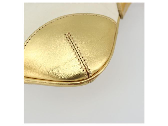 Borsa a Spalla con Catena Prada in Nylon Bianco e Oro Auth YKZ849A D'oro - vista 15
