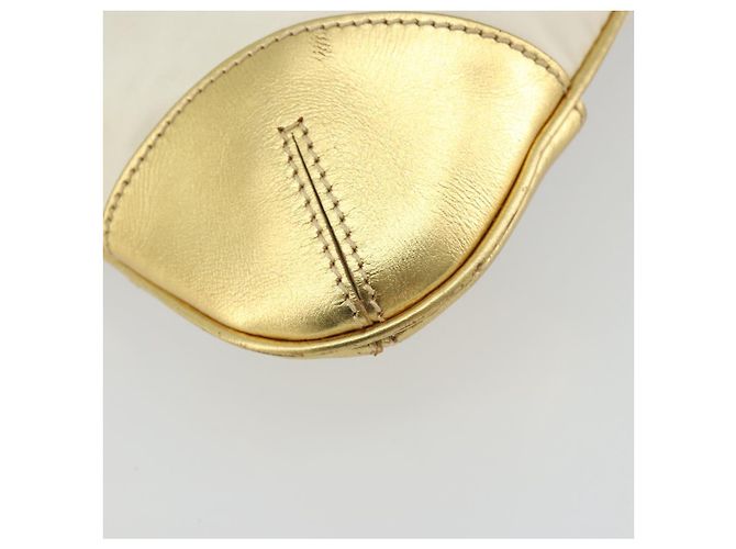 Borsa a Spalla con Catena Prada in Nylon Bianco e Oro Auth YKZ849A D'oro - vista 16