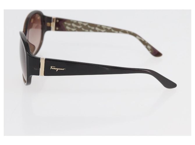 Salvatore Ferragamo Chloe Sunglasses plastic 2 Set Brown Auth BA12033 - view 14