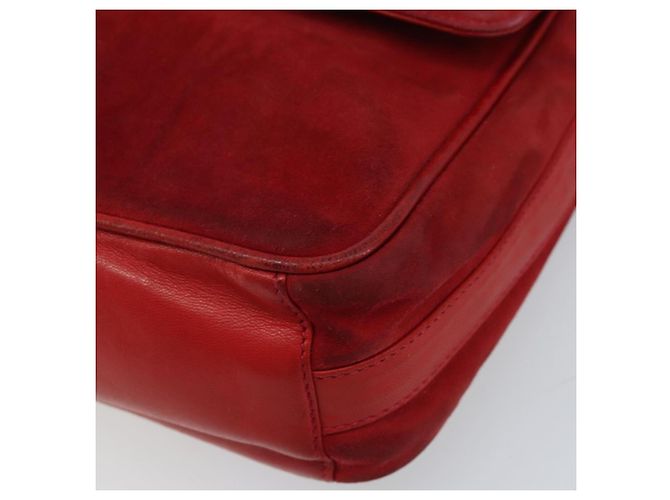 Borsa a Spalla GUCCI Camoscio Rosso Oro 007 3444 0220 Auth AMZ169 D'oro - vista 10