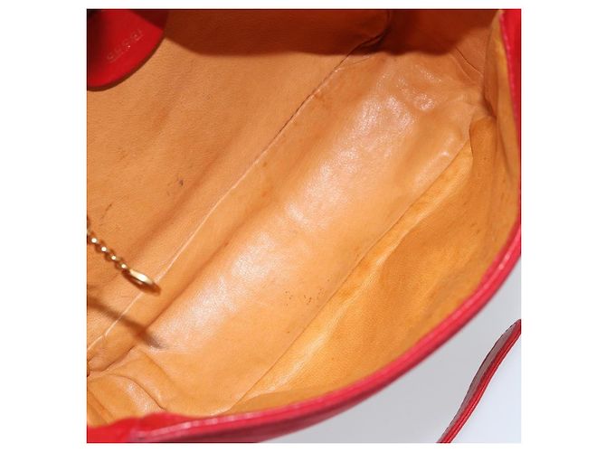 Borsa a Spalla GUCCI Camoscio Rosso Oro 007 3444 0220 Auth AMZ169 D'oro - vista 17