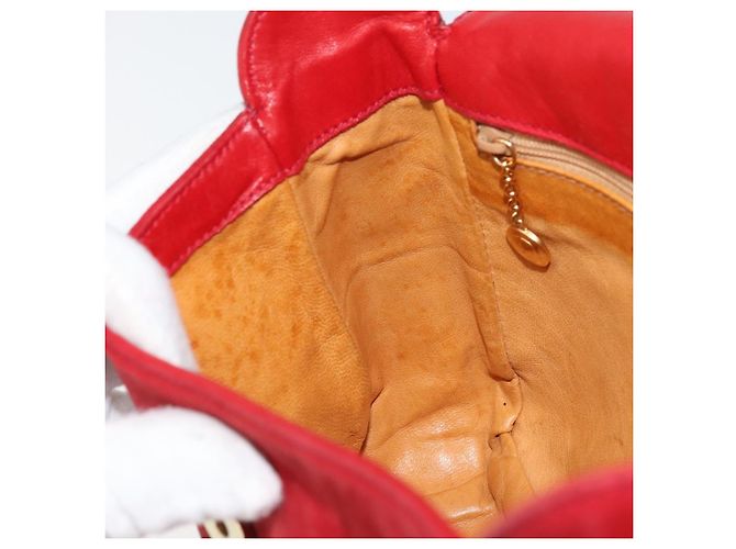 Borsa a Spalla GUCCI Camoscio Rosso Oro 007 3444 0220 Auth AMZ169 D'oro - vista 19