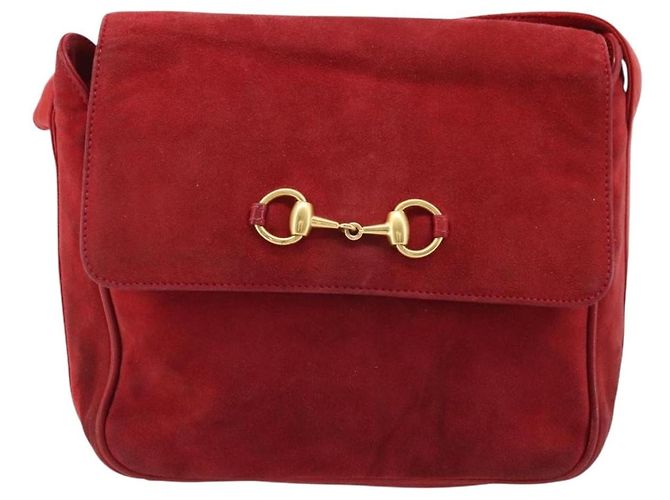 Borsa a Spalla GUCCI Camoscio Rosso Oro 007 3444 0220 Auth AMZ169 D'oro - vista 2