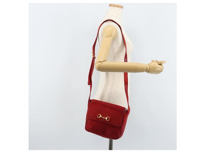 Borsa a Spalla GUCCI Camoscio Rosso Oro 007 3444 0220 Auth AMZ169 D'oro - vista 23