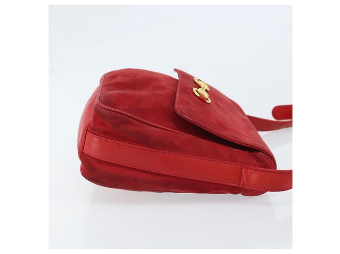 Borsa a Spalla GUCCI Camoscio Rosso Oro 007 3444 0220 Auth AMZ169 D'oro - vista 4