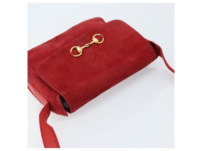 Borsa a Spalla GUCCI Camoscio Rosso Oro 007 3444 0220 Auth AMZ169 D'oro - vista 6