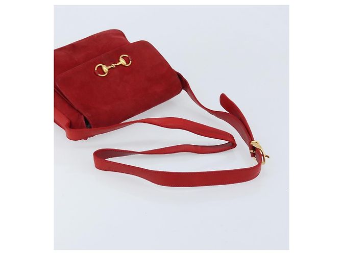 Borsa a Spalla GUCCI Camoscio Rosso Oro 007 3444 0220 Auth AMZ169 D'oro - vista 7
