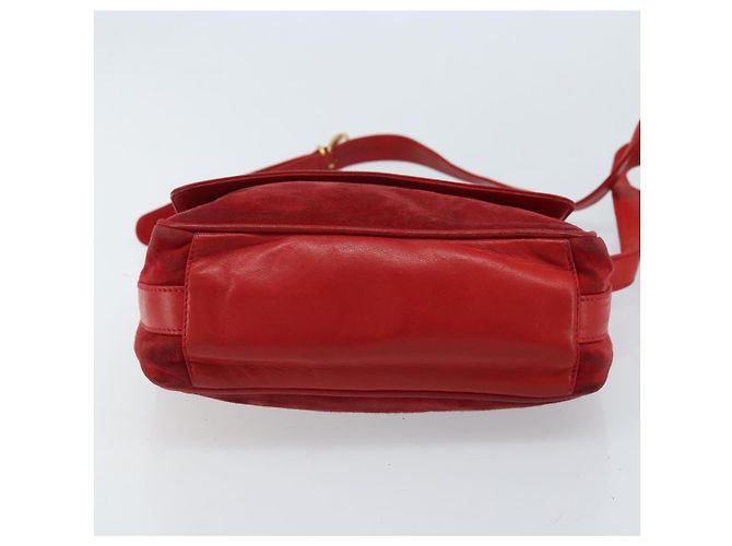Borsa a Spalla GUCCI Camoscio Rosso Oro 007 3444 0220 Auth AMZ169 D'oro - vista 9