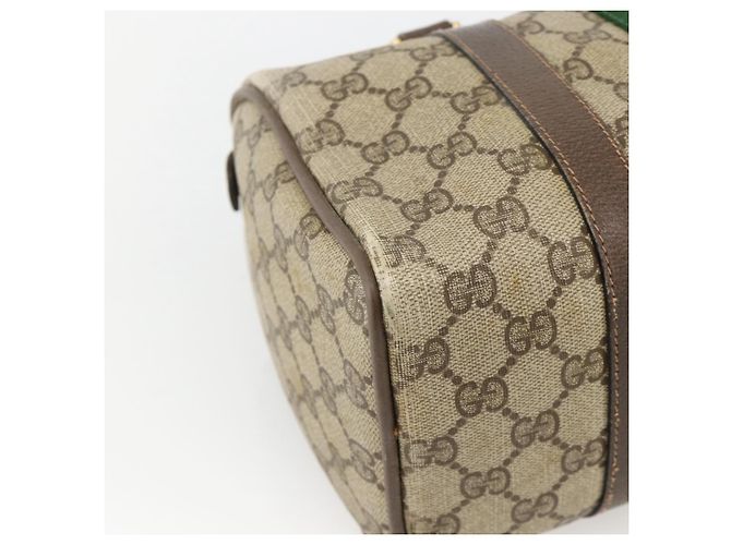 Borsa Gucci GG Supreme Web Sherry Line PVC Beige Oro 98 02 006 Auth BA12009 D'oro - vista 11