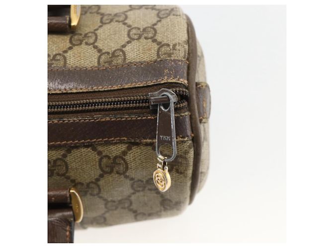 Borsa Gucci GG Supreme Web Sherry Line PVC Beige Oro 98 02 006 Auth BA12009 D'oro - vista 14