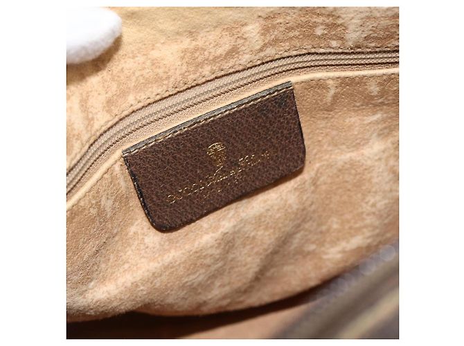 Borsa Gucci GG Supreme Web Sherry Line PVC Beige Oro 98 02 006 Auth BA12009 D'oro - vista 15