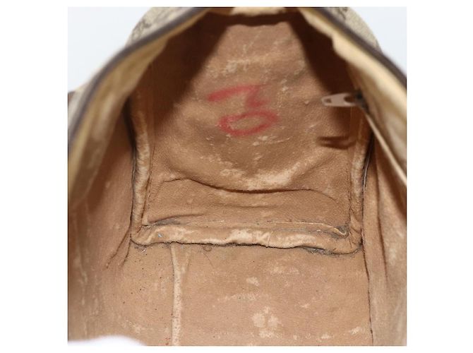 Borsa Gucci GG Supreme Web Sherry Line PVC Beige Oro 98 02 006 Auth BA12009 D'oro - vista 18