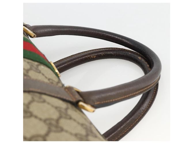 Borsa Gucci GG Supreme Web Sherry Line PVC Beige Oro 98 02 006 Auth BA12009 D'oro - vista 8