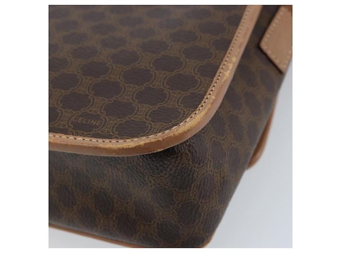 Céline Borsa a spalla circolare in tela Macadam CELINE in pelle PVC marrone e oro Auth YKZ528 D'oro - vista 12