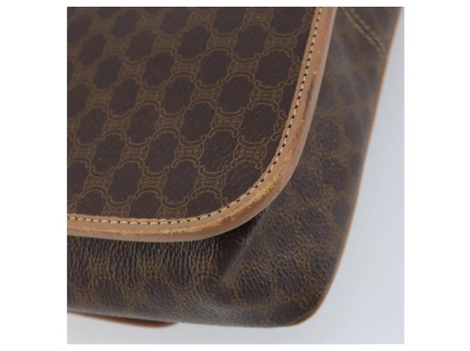 Céline Borsa a spalla circolare in tela Macadam CELINE in pelle PVC marrone e oro Auth YKZ528 D'oro - vista 13