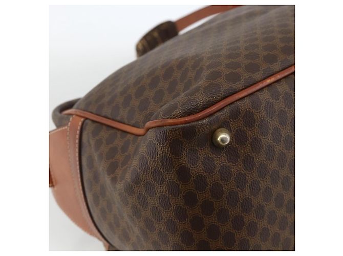 Céline Borsa a Spalla in Tela Macadam CELINE in Pelle PVC Marrone Oro Auth INZ013 D'oro - vista 13