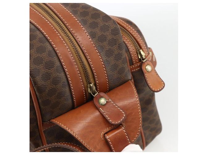 Céline Borsa a Spalla in Tela Macadam CELINE in Pelle PVC Marrone Oro Auth INZ013 D'oro - vista 14