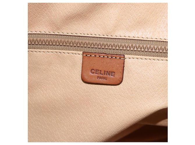 Céline Borsa a Spalla in Tela Macadam CELINE in Pelle PVC Marrone Oro Auth INZ013 D'oro - vista 15