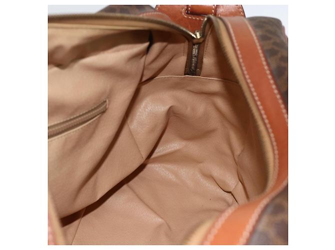 Céline Borsa a Spalla in Tela Macadam CELINE in Pelle PVC Marrone Oro Auth INZ013 D'oro - vista 17