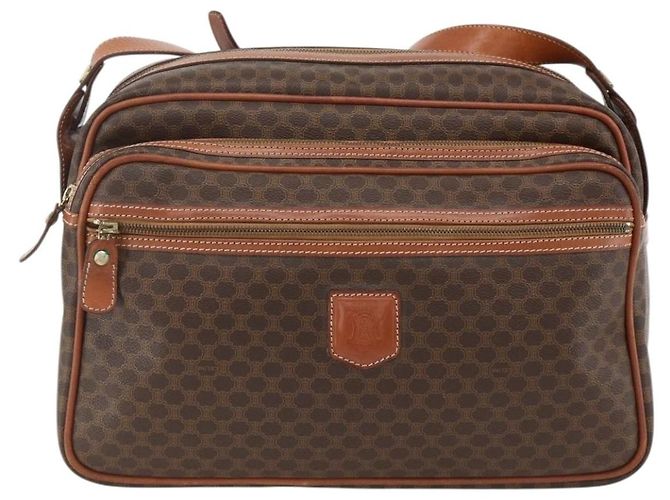 Céline Borsa a Spalla in Tela Macadam CELINE in Pelle PVC Marrone Oro Auth INZ013 D'oro - vista 2