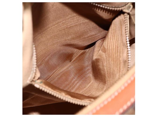 Céline Borsa a Spalla in Tela Macadam CELINE in Pelle PVC Marrone Oro Auth INZ013 D'oro - vista 20