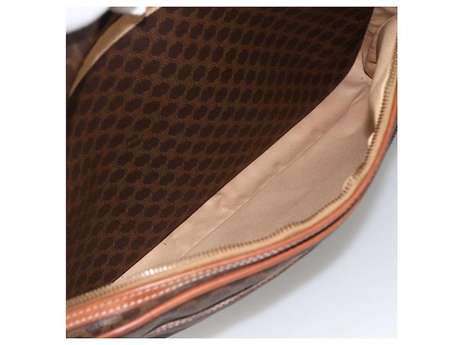 Céline Borsa a Spalla in Tela Macadam CELINE in Pelle PVC Marrone Oro Auth INZ013 D'oro - vista 21