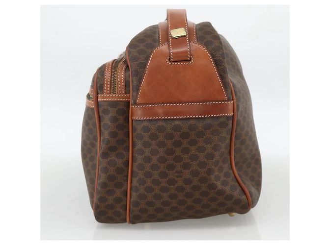 Céline Borsa a Spalla in Tela Macadam CELINE in Pelle PVC Marrone Oro Auth INZ013 D'oro - vista 5