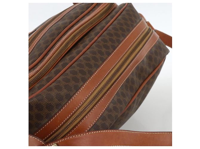 Céline Borsa a Spalla in Tela Macadam CELINE in Pelle PVC Marrone Oro Auth INZ013 D'oro - vista 6