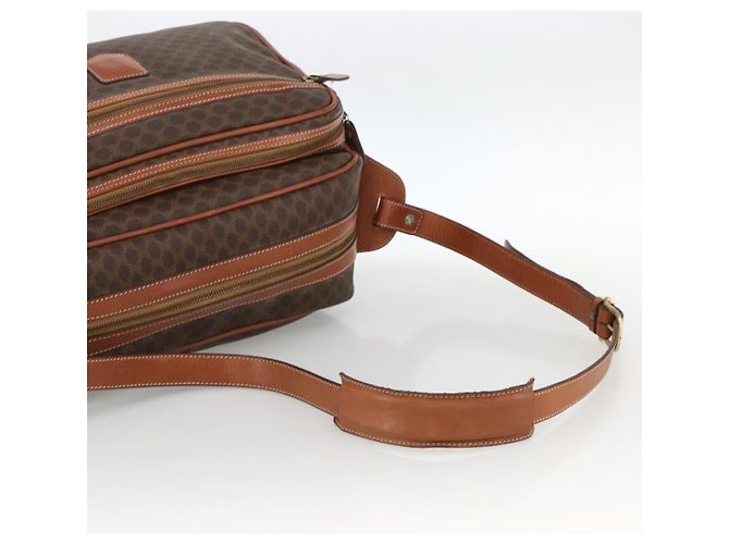 Céline Borsa a Spalla in Tela Macadam CELINE in Pelle PVC Marrone Oro Auth INZ013 D'oro - vista 7