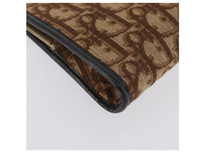 Pochette in tela Trotter Christian Dior Marrone Oro Auth YKZ187 - vista 10