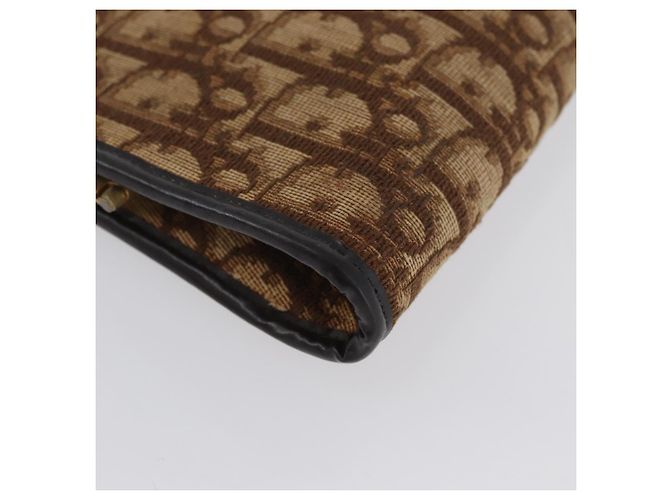 Pochette in tela Trotter Christian Dior Marrone Oro Auth YKZ187 - vista 8