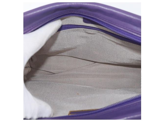 VALENTINO Borsa Clutch in Pelle Viola Oro Auth YKZ076 D'oro Porpora - vista 10