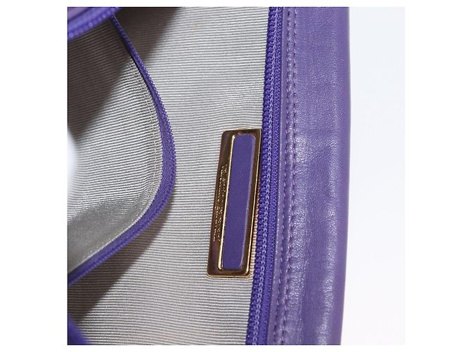VALENTINO Borsa Clutch in Pelle Viola Oro Auth YKZ076 D'oro Porpora - vista 12