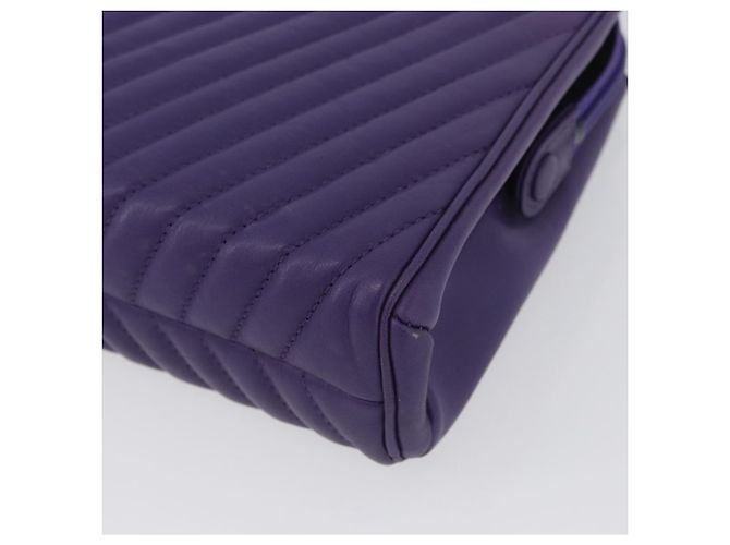 VALENTINO Borsa Clutch in Pelle Viola Oro Auth YKZ076 D'oro Porpora - vista 14