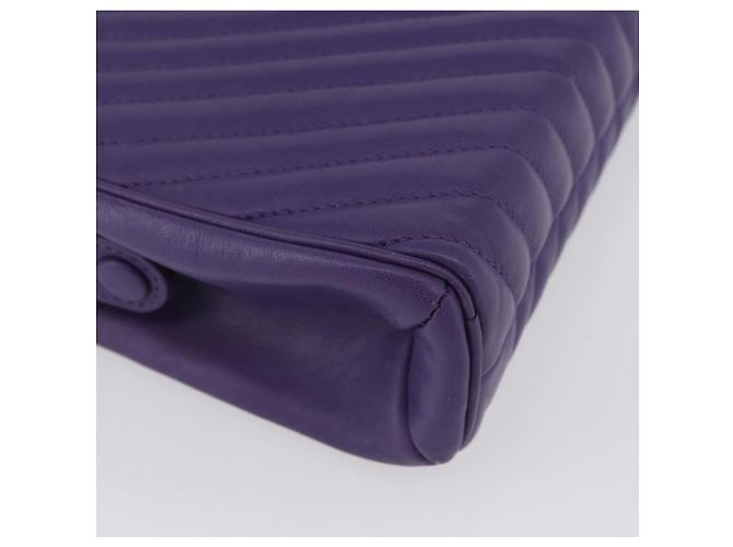 VALENTINO Borsa Clutch in Pelle Viola Oro Auth YKZ076 D'oro Porpora - vista 15