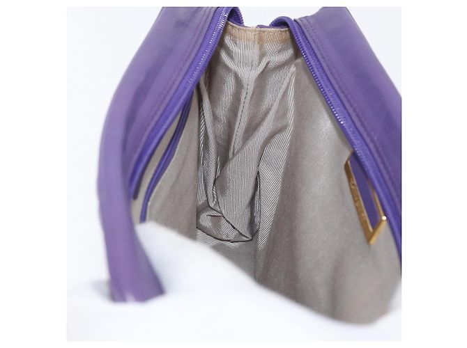 VALENTINO Borsa Clutch in Pelle Viola Oro Auth YKZ076 D'oro Porpora - vista 18