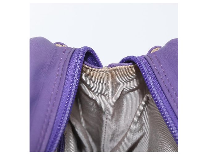 VALENTINO Borsa Clutch in Pelle Viola Oro Auth YKZ076 D'oro Porpora - vista 19
