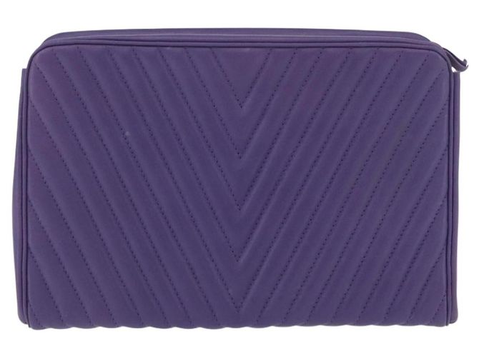 VALENTINO Borsa Clutch in Pelle Viola Oro Auth YKZ076 D'oro Porpora - vista 2