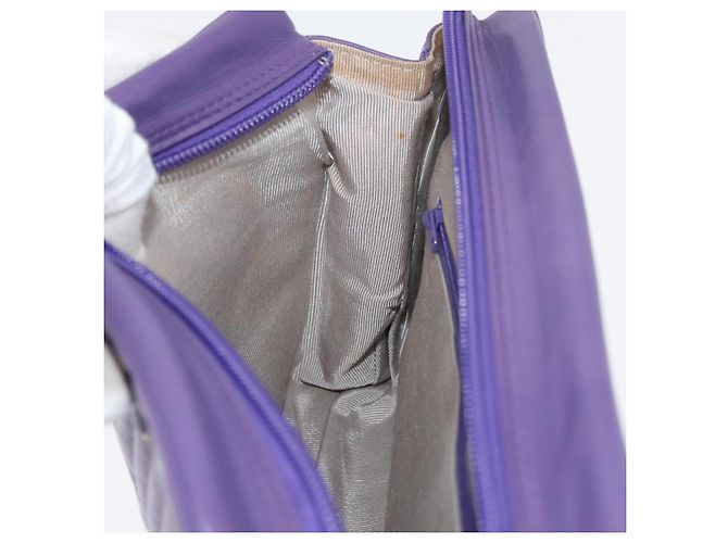 VALENTINO Borsa Clutch in Pelle Viola Oro Auth YKZ076 D'oro Porpora - vista 20
