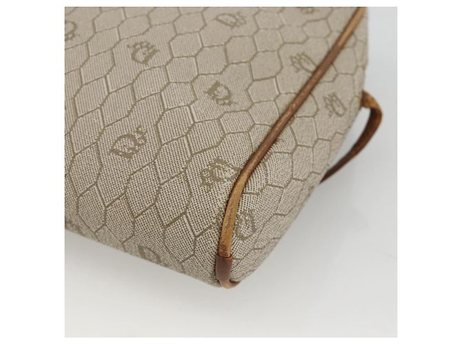 Christian Dior Borsa a spalla in tela a nido d'ape PVC beige oro Auth BA11969 D'oro - vista 10