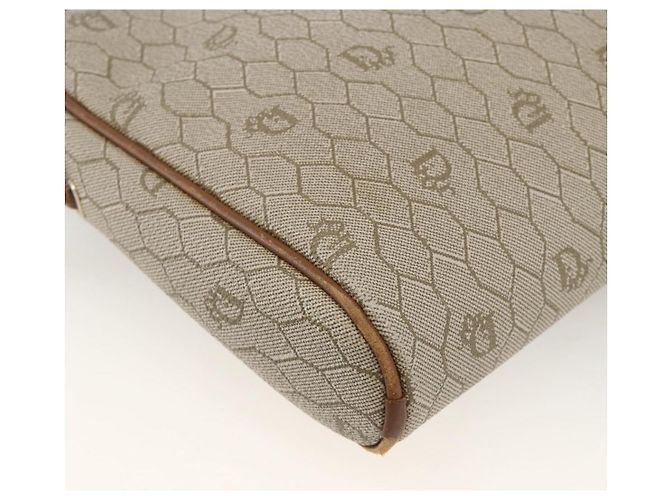 Christian Dior Borsa a spalla in tela a nido d'ape PVC beige oro Auth BA11969 D'oro - vista 13