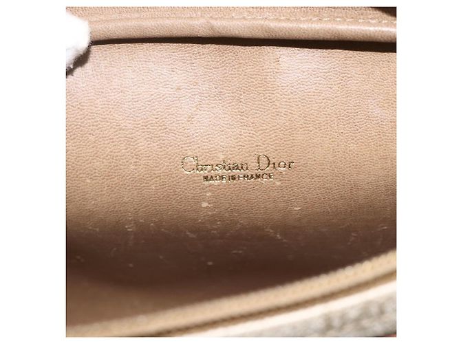 Christian Dior Borsa a spalla in tela a nido d'ape PVC beige oro Auth BA11969 D'oro - vista 15