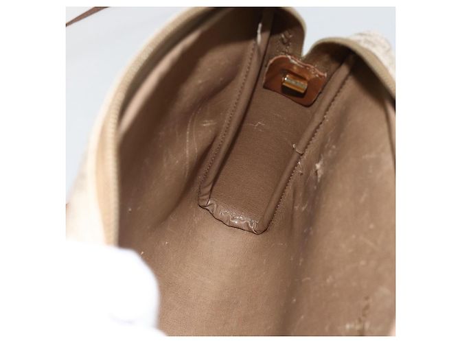 Christian Dior Borsa a spalla in tela a nido d'ape PVC beige oro Auth BA11969 D'oro - vista 18