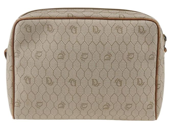 Christian Dior Borsa a spalla in tela a nido d'ape PVC beige oro Auth BA11969 D'oro - vista 3