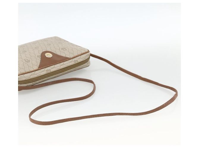 Christian Dior Borsa a spalla in tela a nido d'ape PVC beige oro Auth BA11969 D'oro - vista 7