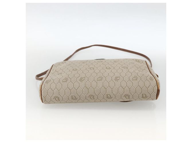 Christian Dior Borsa a spalla in tela a nido d'ape PVC beige oro Auth BA11969 D'oro - vista 9