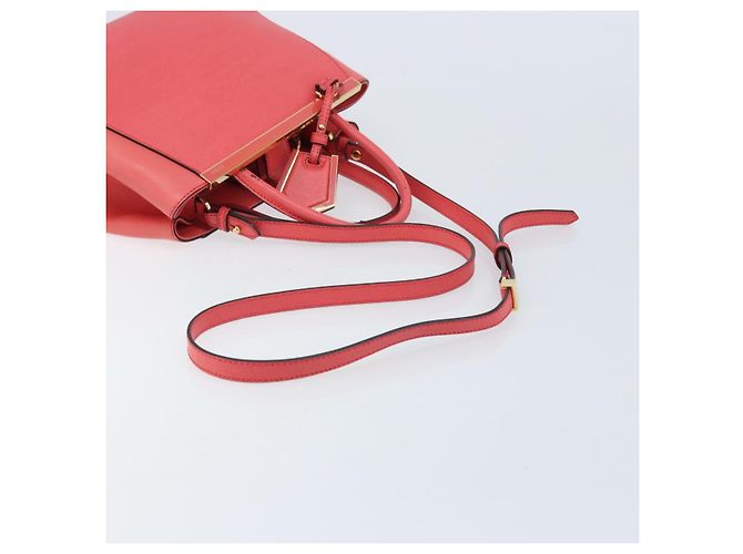 Borsa a Mano FENDI 2JOURS in Pelle 2 in 1 Rosa Oro Auth gh2010 D'oro - vista 9