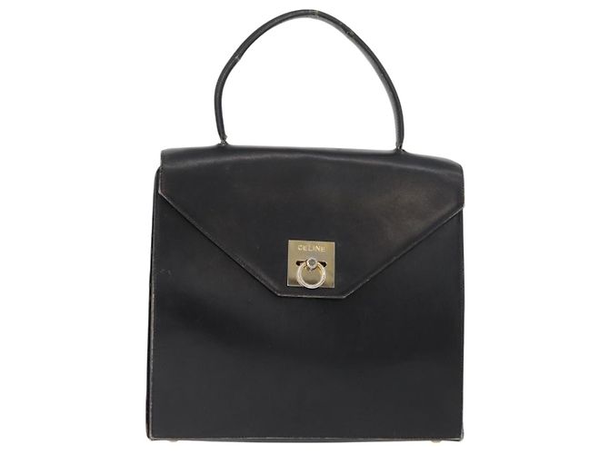 Céline Borsa a mano CELINE in pelle nera e oro Auth BAZ496 Nero D'oro - vista 2