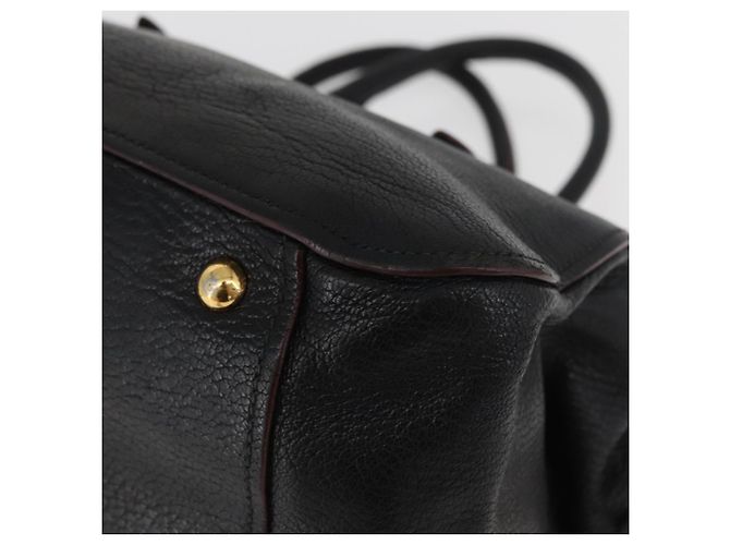 Borsa a Mano Miu Miu in Pelle Nera e Oro Auth bs34362 Nero D'oro - vista 15
